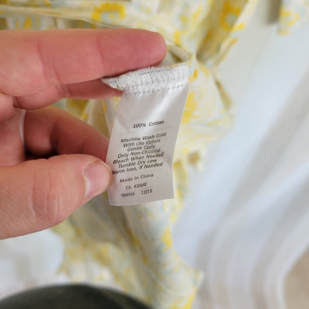 Talbots 100% Cotton Robe Pajamas Dress Set Pastel Yellow Size Large Matching - Picture 11 of 14